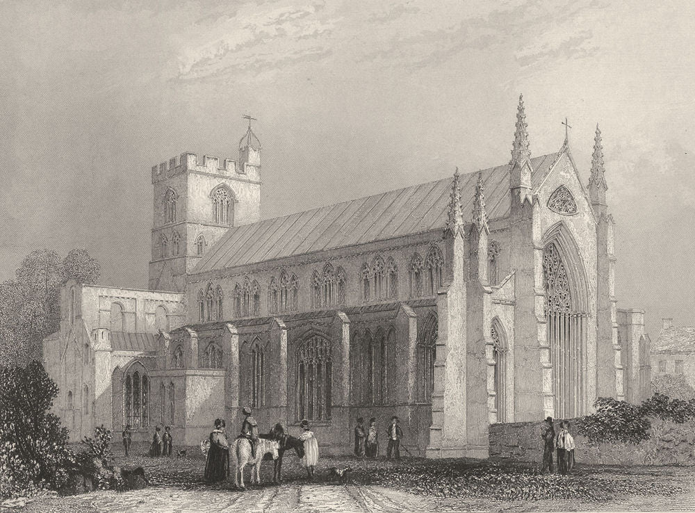 CUMBRIA. Carlisle Cathedral; South East View. (Winkles) 1860 old antique print